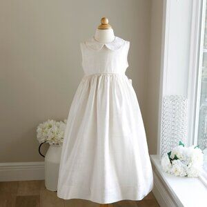 RARE Strasburg Heirloom Smocked Dupioni Silk Dress Ivory Special Occasion Size 6